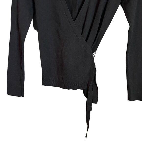 Loft black knit wrap top. Size extra small - Picture 9 of 10